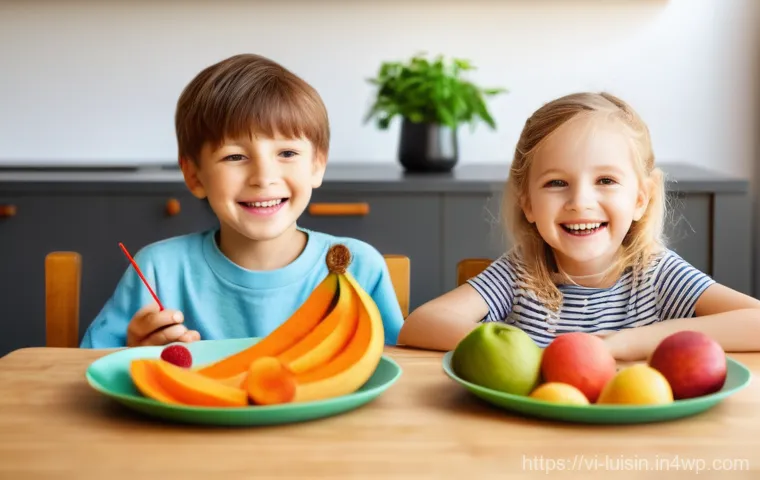 아이와 함께하는 건강한 간식 만들기 - **Prompt 1: A cheerful mother and her young child bonding in a bright, modern kitchen.** The mother,...
